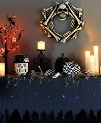 Northlight 7075" Lighted Raggedy Halloween Valance with Purple Led Lights