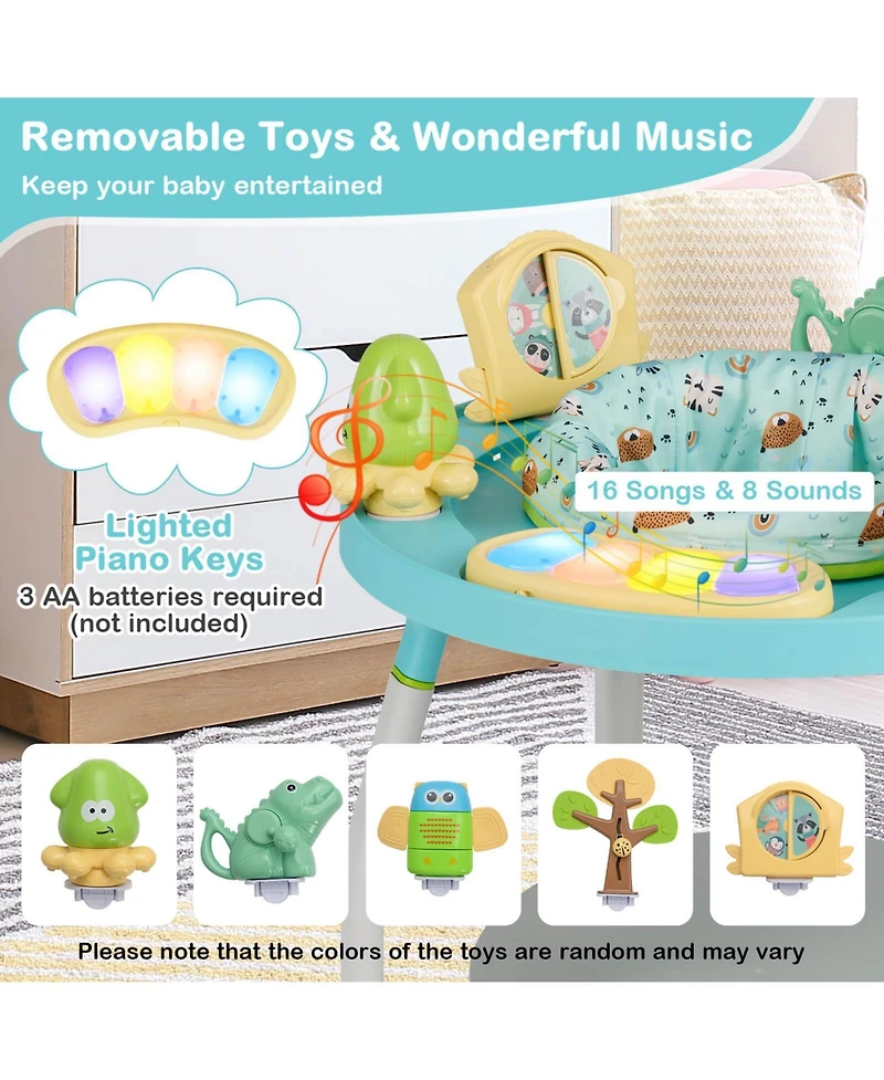 Costway 5-in-1 Baby Activity Center with Rotating Seat Removable Toys Lights & Music