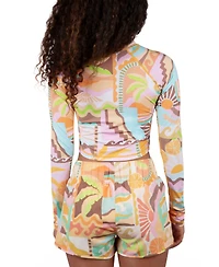 Hurley Juniors' Vacay Dreams Cropped Rashguard Top