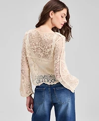 And Now This Women's Lace Long-Sleeve Top, Exclusively at Macy's