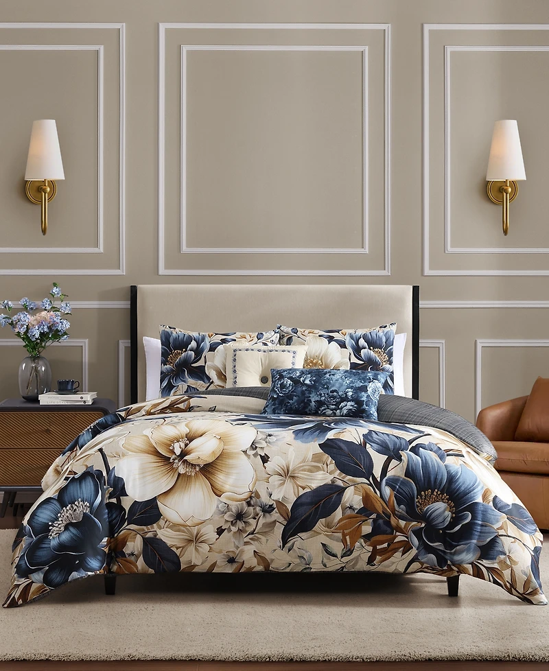 Bebejan English Manor Bedding 100% Cotton Sateen 5 Piece King Size Reversible Comforter Set