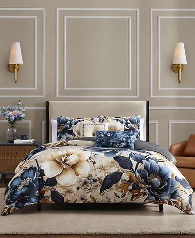 Bebejan English Manor Bedding 100% Cotton Sateen 5 Piece King Size Reversible Comforter Set
