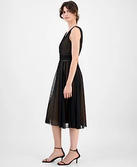 Connected Women's Chiffon Ruched-Waist Dress