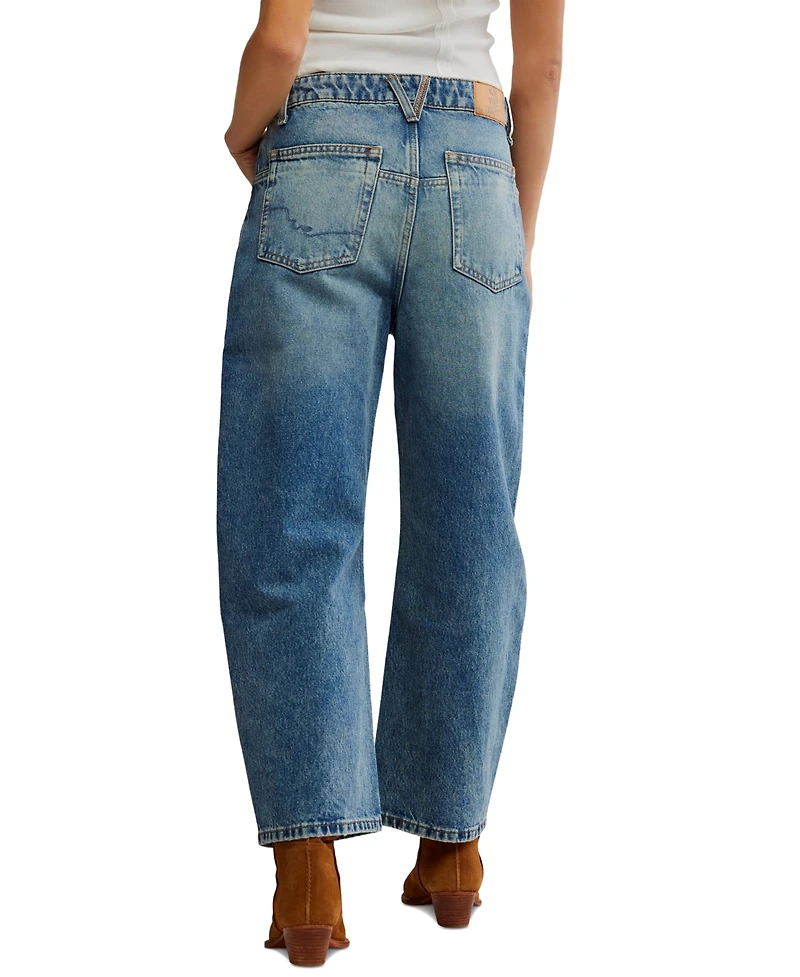 Free People Women's Deep Trance Boyfriend Cut Cotton Jeans