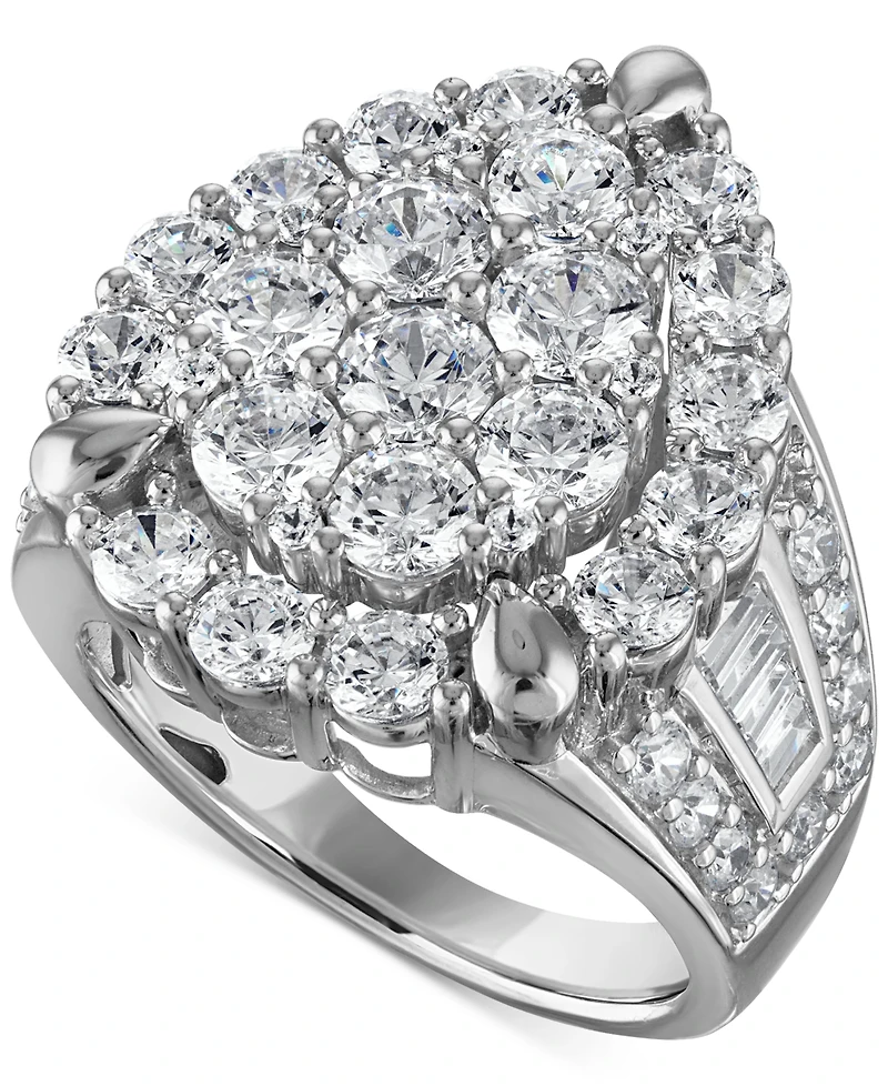 Diamond Halo Cluster Pear Ring (4 ct. t.w.) in 14k White Gold