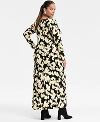 I.n.c. International Concepts Plus Printed Crossover-Neck Maxi Dress, Macy's Exclusive
