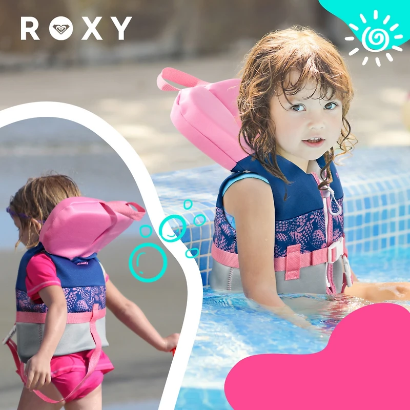 Roxy Daily Cga Life vest, Pfd for kids with Quick Release Belts and Adjustable Leg Strap