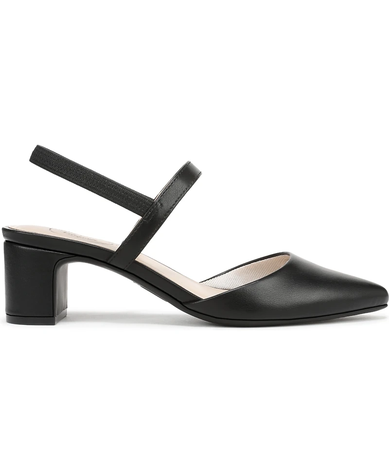 LifeStride Women's Miriam Pointed Toe Block Heel Slingback Pumps
