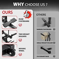 Mikolo Adjustable Seated Calf Raise Machine - Home Gym Leg Trainer with Band Pegs & Weight Plate Loading Red)