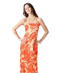 endless rose Women's Strapless Print Maxi Dress