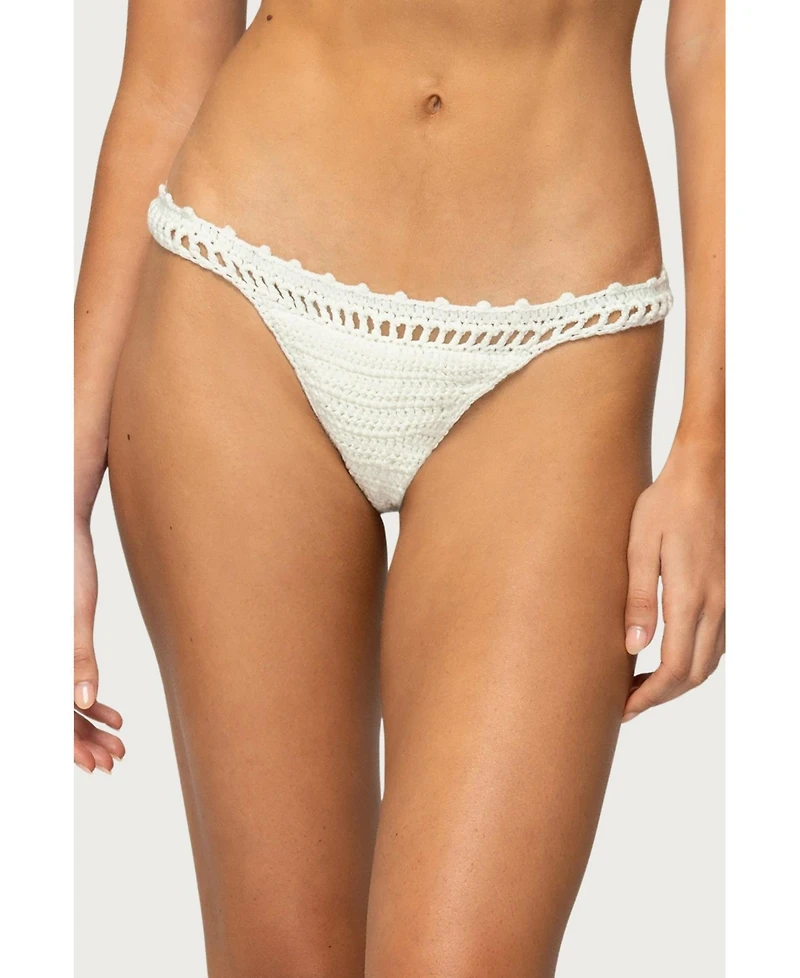 Edikted Women's Enzo Crochet Bikini Bottom