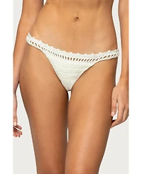 Edikted Women's Enzo Crochet Bikini Bottom