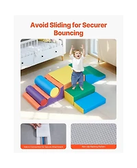 Slickblue Toddler 7 Piece Foam Climbing Blocks Set Preschoolers Indoor Play
