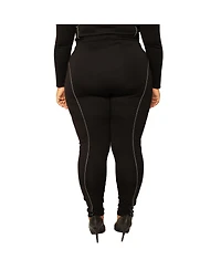 Poetic Justice Plus High Rise Ponte Moto Style Leggings