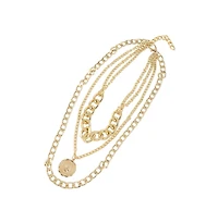 Sohi Women's Coin Multi-Layer Necklace
