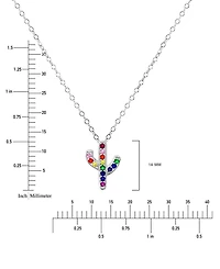 Cubic Zirconia Multicolor Cactus 18" Pendant Necklace