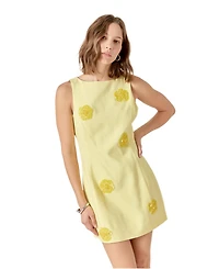 endless rose Women's Embellished Linen Mini Dress