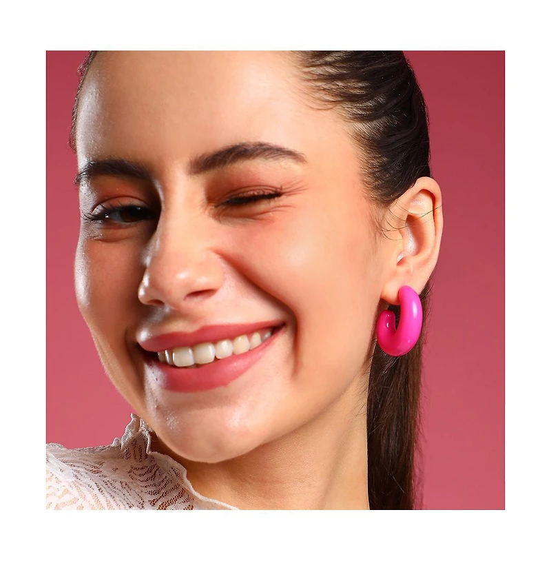 Sohi Women's Chunky Hoop Earrings