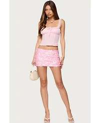 Edikted Women's Wynne Chiffon Ruffle Corset