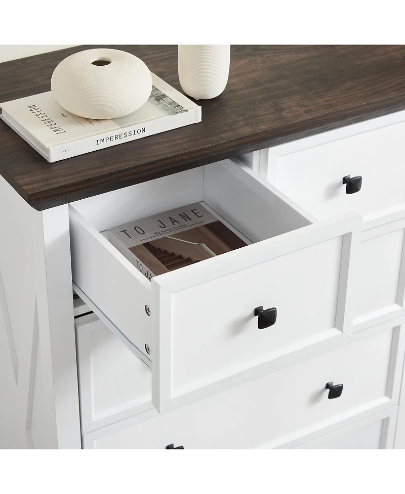 Casainc Tall Bathroom Cabinet Closet Organizers Storage Clothes with 6 Drawers