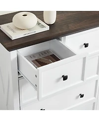 Casainc Tall Bathroom Cabinet Closet Organizers Storage Clothes with 6 Drawers