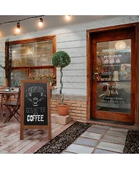 Casafield 40" x 20" A Frame Chalkboard Sign, Rustic Brown Double-Sided Magnetic Wooden Menu Board for Cafes, Sandwich Shops, Sidewalks, and