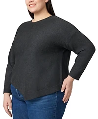Melissa Paige Plus Asymmetric-Hem Tunic Sweater