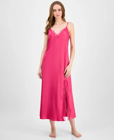 I.n.c. International Concepts Women's Lace-Trim Satin Nightgown, Exclusively at Macy's