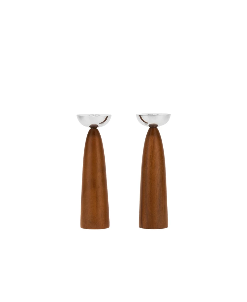 Nambe Unity Sabbath Candlesticks, Set of 2
