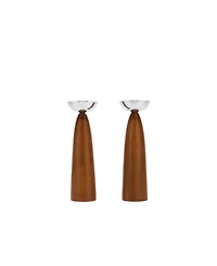 Nambe Unity Sabbath Candlesticks, Set of 2