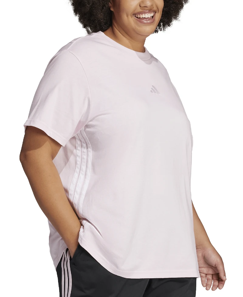 adidas Plus Essentials Cotton Crewneck Short-Sleeve Logo T-Shirt