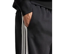 adidas Men's Wide-Leg 3-Stripes Fleece Pants
