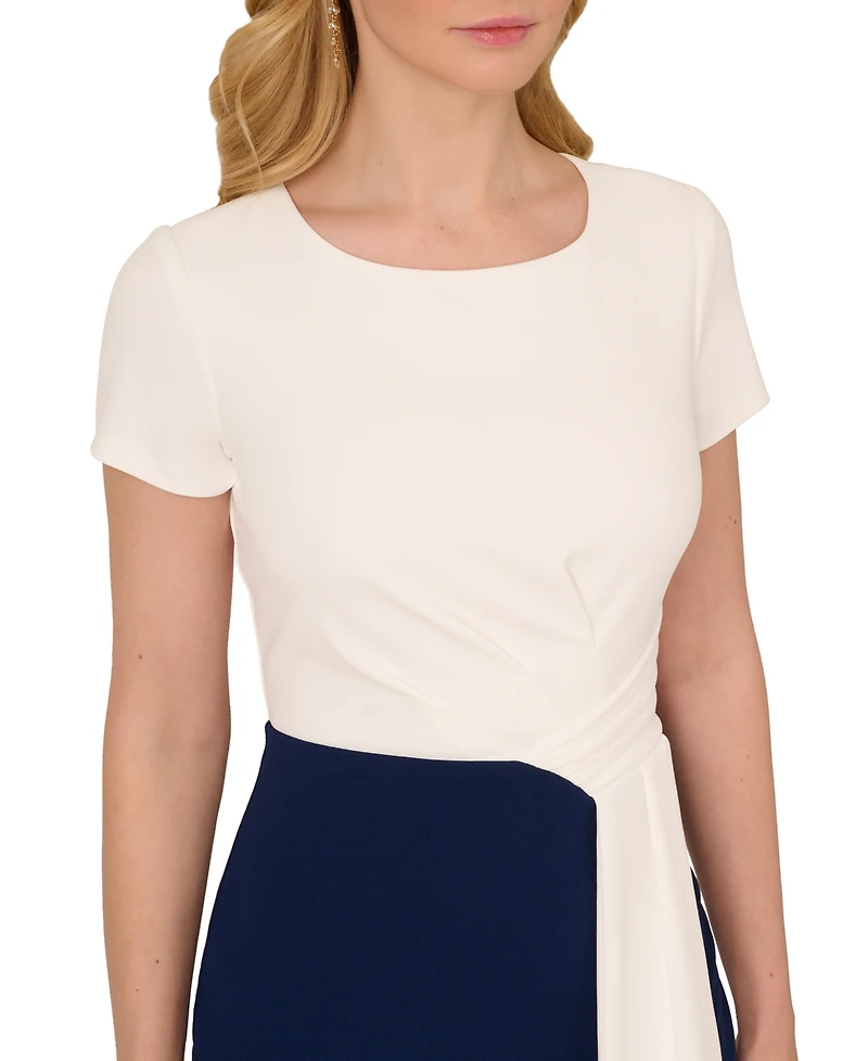 Adrianna Papell Women's Colorblocked Draped Sheath Dress
