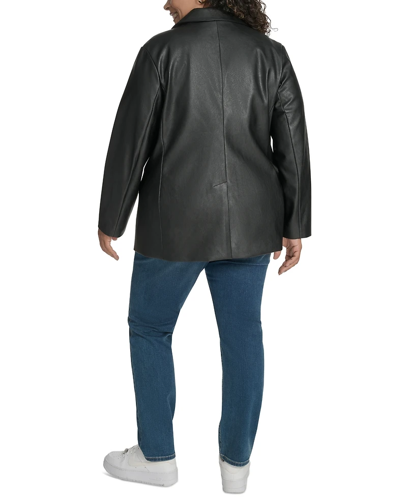 Levi's Plus Faux-Leather Peak-Lapel Jacket