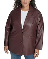 Levi's Plus Faux-Leather Peak-Lapel Jacket