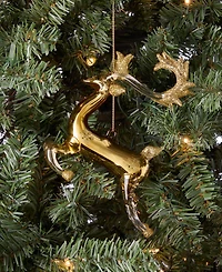 Holiday Lane Gilded Glamour Glass Deer Ornament, Macy's Exclusive