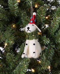 Holiday Lane Tiny Tidings Felted Dog with Hat Ornament, Macy's Exclusive