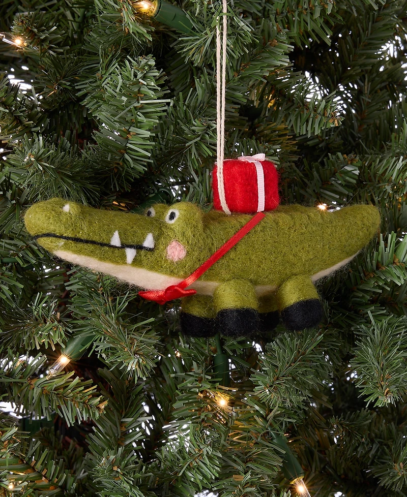 Holiday Lane Tiny Tidings Crocodile with Gift Ornament, Macy's Exclusive
