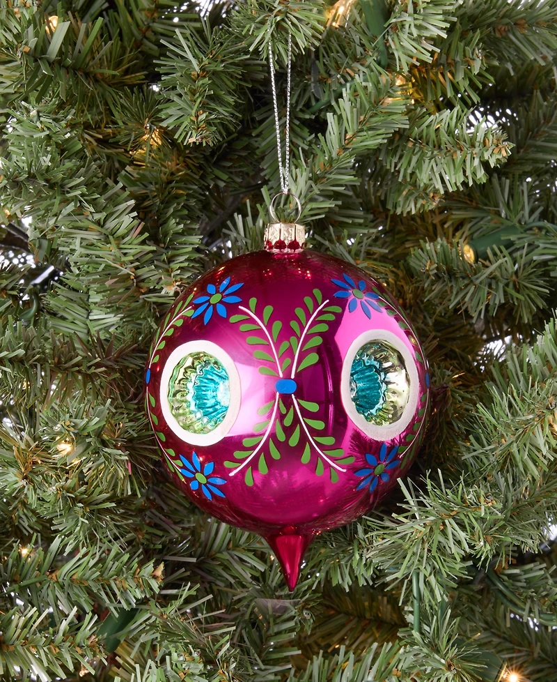 Holiday Lane Merry Magic Red Reflector Ball Ornament, Macy's Exclusive
