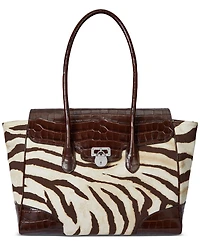 Lauren Ralph Lauren Zebra-Print Canvas Extra Large Tanner Satchel