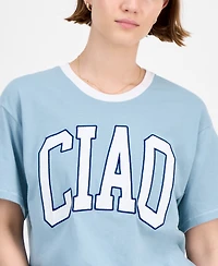 Rebellious One Juniors' Embroidered Ciao T-Shirt
