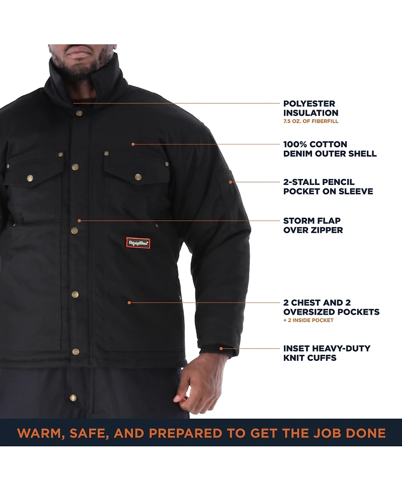 RefrigiWear Men's ComfortGuard Utility Jacket - -10°F Comfort, Insulated, Water-Repellent, Durable, Lightweight Workwear for Cold Weather