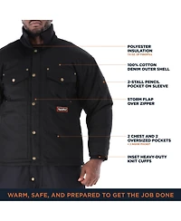 RefrigiWear Men's ComfortGuard Utility Jacket - -10°F Comfort, Insulated, Water-Repellent, Durable, Lightweight Workwear for Cold Weather
