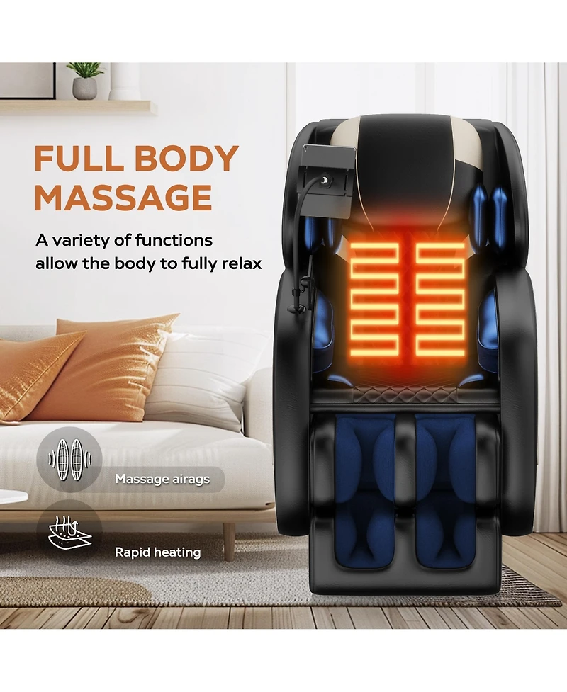 Massage Chair Recliner with Zero Gravity with Full Body Air Pressure with 6 Massage Rollers