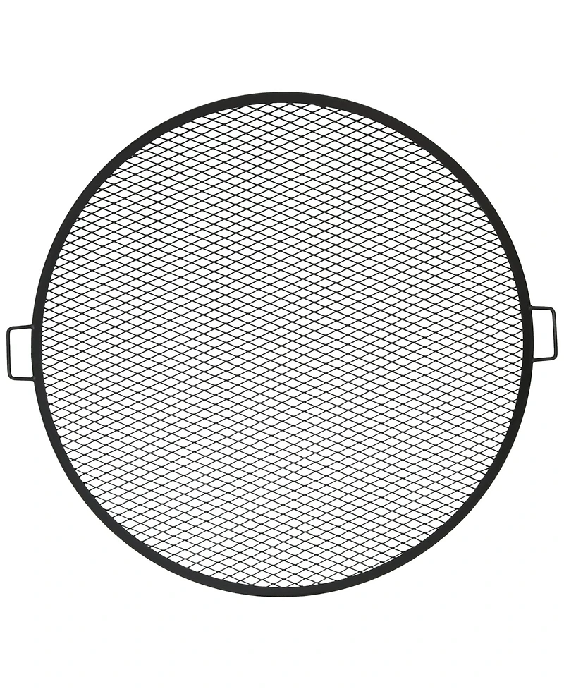 Sunnydaze Decor Outdoor Camping or Backyard Heavy-Duty Steel Round X-Marks Fire Pit Cooking Grilling Grate