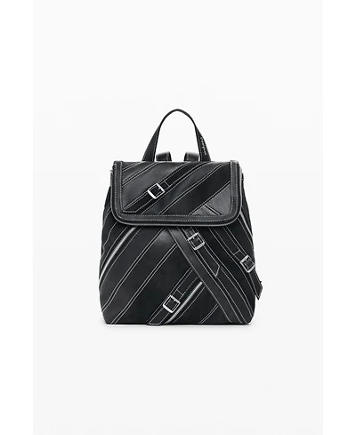 Desigual Women's Small faux leather backpack with buckles