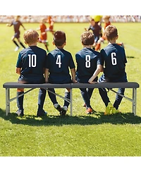 Gymax 2PCS 6 ft Plastic Folding Bench Portable Fold-in-Half Seat w/ 1320 Lbs Capacity