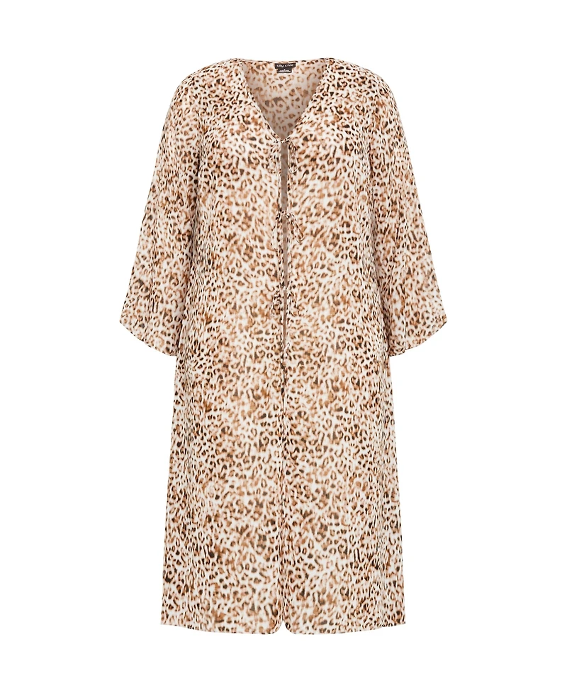 City Chic Plus Remi Leopard Print Jacket