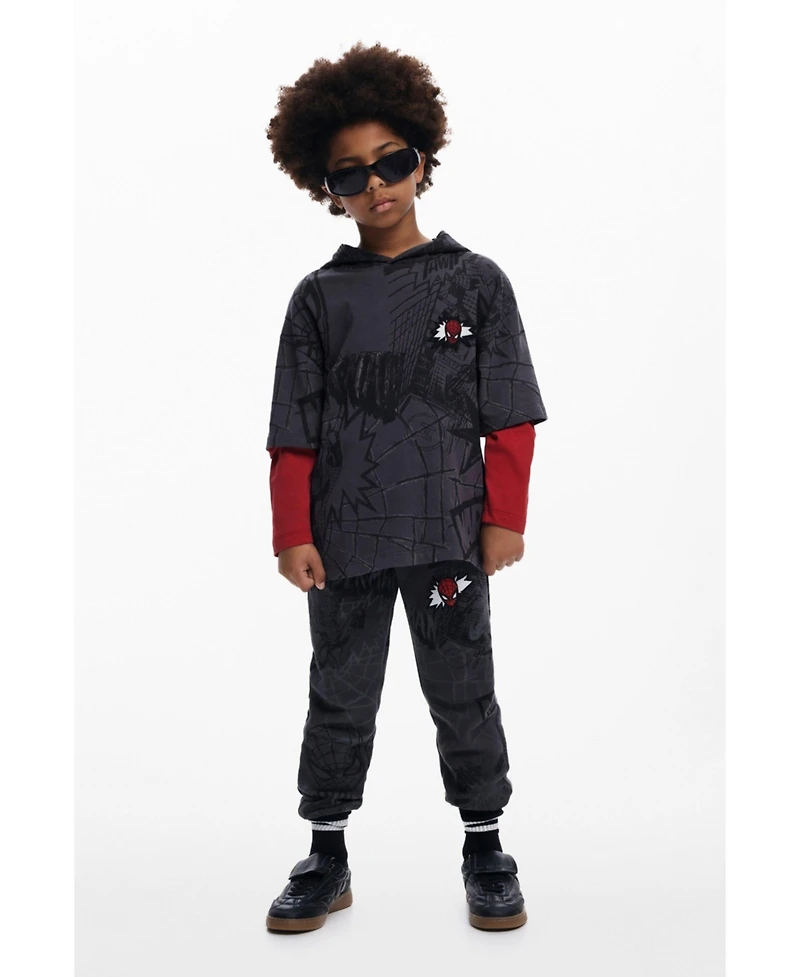 Desigual Boys Boys's Spiderman T-shirt with layering effect