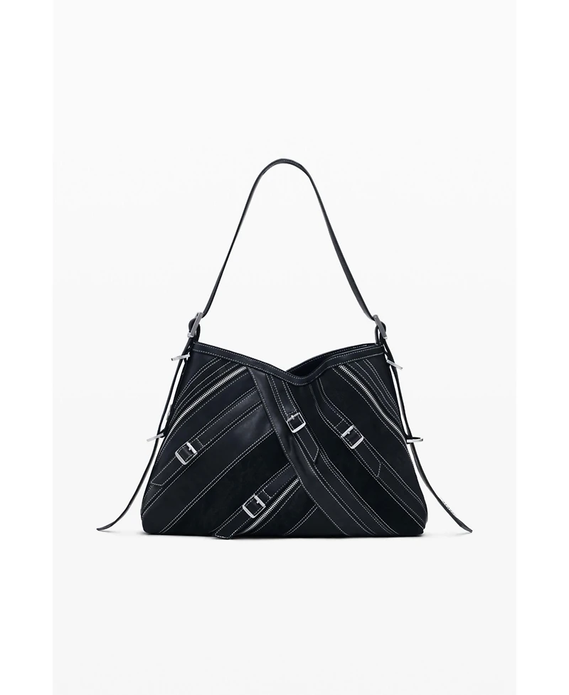 Desigual Women's Medium faux leather bag with buckles